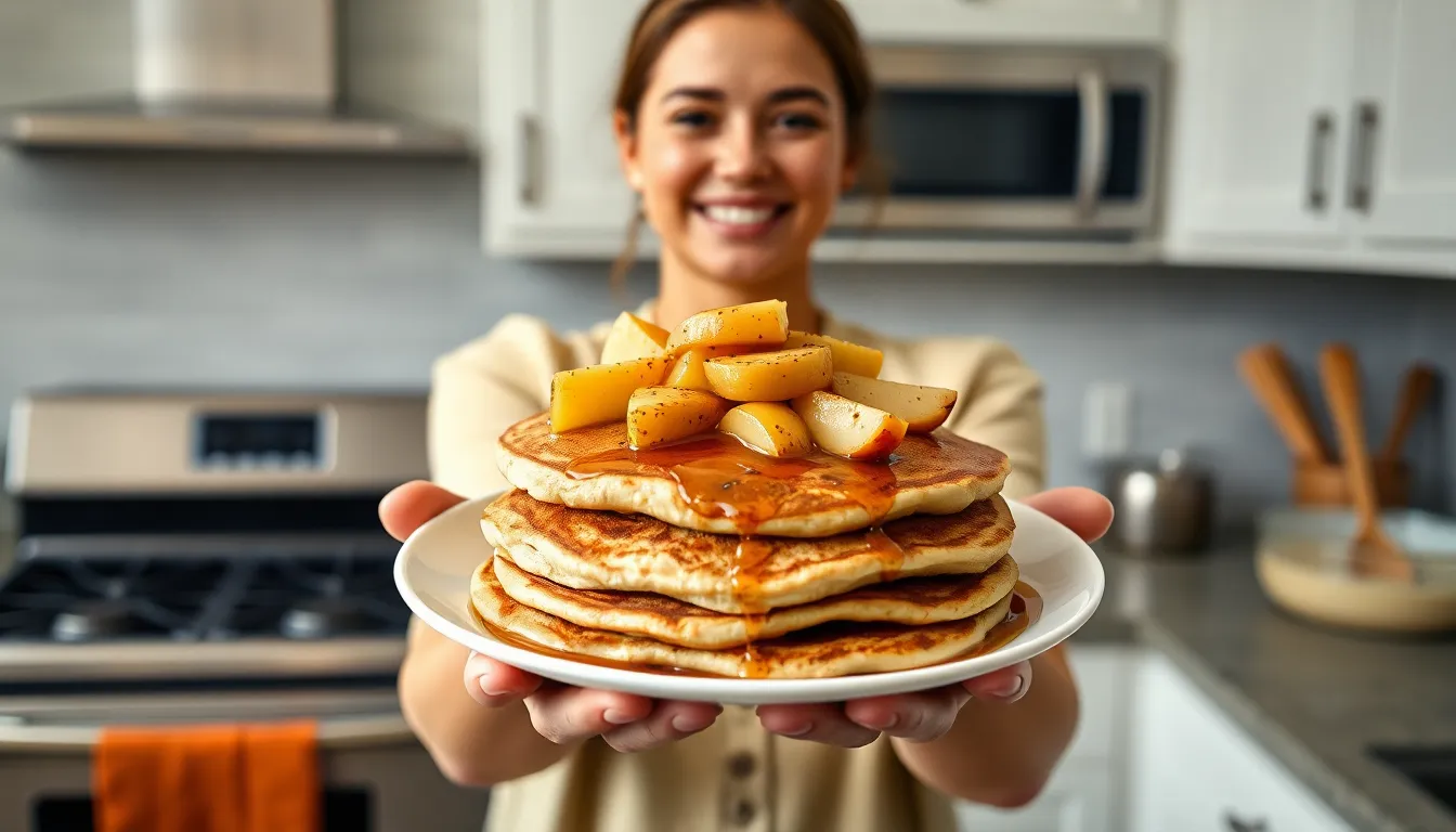 Easy Apple Cinnamon Pancakes Recipe - Fluffy, Spiced & Perfect for Fall 4 Easy Apple Cinnamon Pancakes Recipe - Fluffy, Spiced & Perfect for Fall 3
