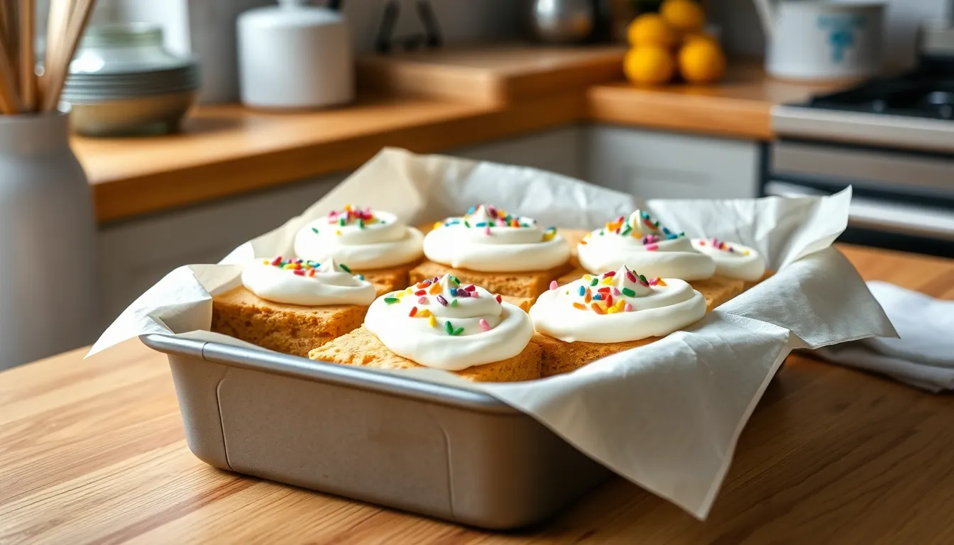 Easy Birthday Cake Blondies Recipe - Funfetti Bars with Vanilla Frosting 4 Easy Birthday Cake Blondies Recipe - Funfetti Bars with Vanilla Frosting 3