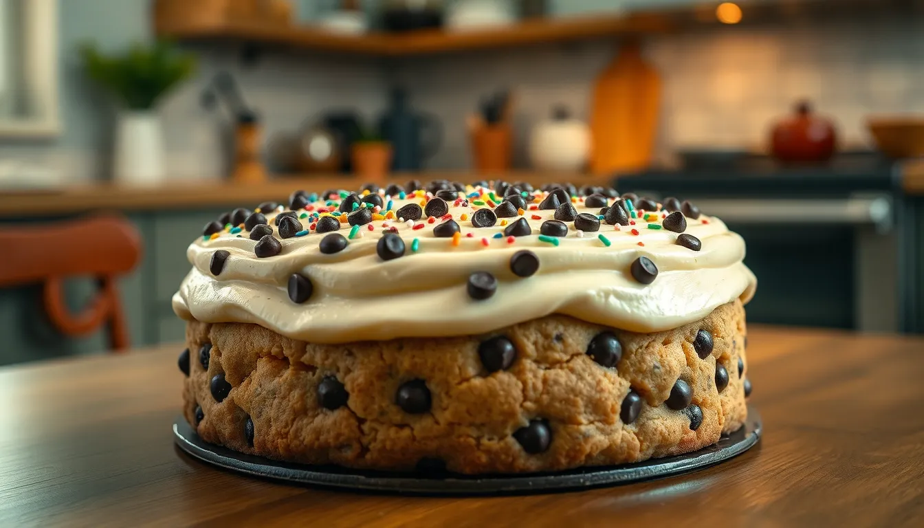 Easy Chocolate Chip Cookie Cake Recipe (Better Than Store-Bought!) 4 Easy Chocolate Chip Cookie Cake Recipe (Better Than Store-Bought!) 3