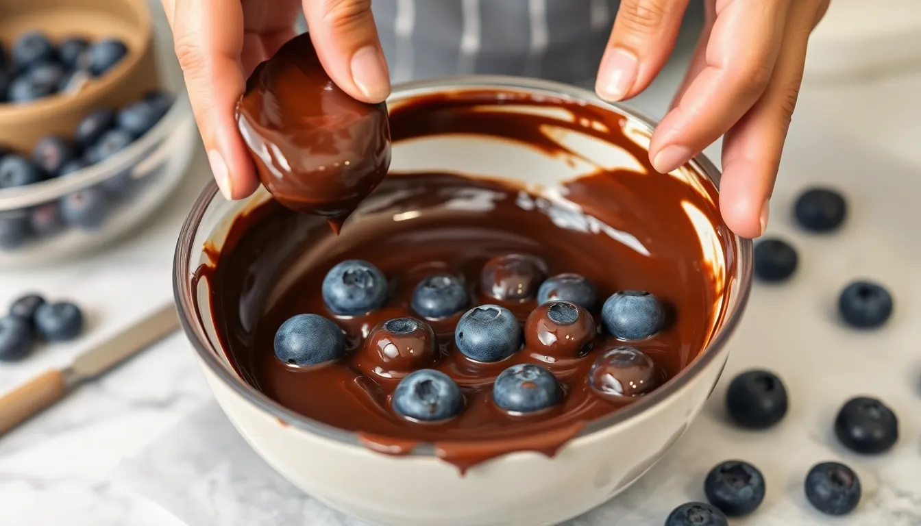Chocolate Covered Blueberries Recipe: Easy 2-Ingredient Dessert in 15 Minutes 4 Chocolate Covered Blueberries Recipe: Easy 2-Ingredient Dessert in 15 Minutes 3