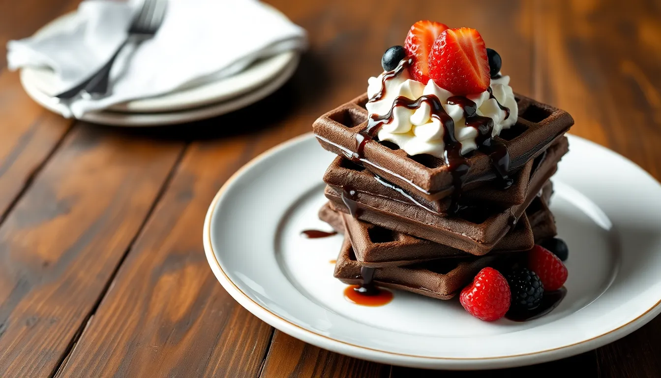 Easy Chocolate Waffles Recipe: Crispy, Fluffy & Ready in 30 Minutes 4 Easy Chocolate Waffles Recipe: Crispy, Fluffy & Ready in 30 Minutes 3