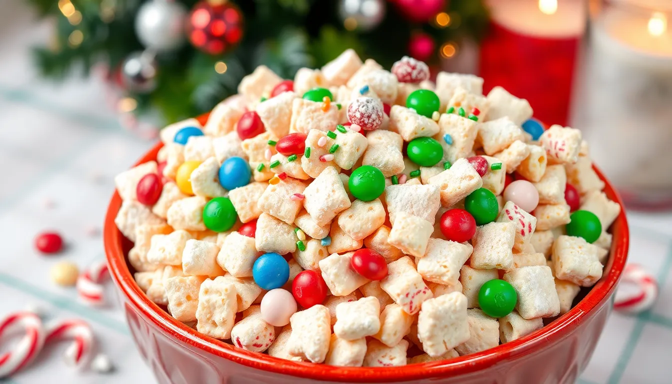 Easy Christmas Puppy Chow Recipe: Festive Holiday Treat in 15 Minutes 4 Easy Christmas Puppy Chow Recipe: Festive Holiday Treat in 15 Minutes 3