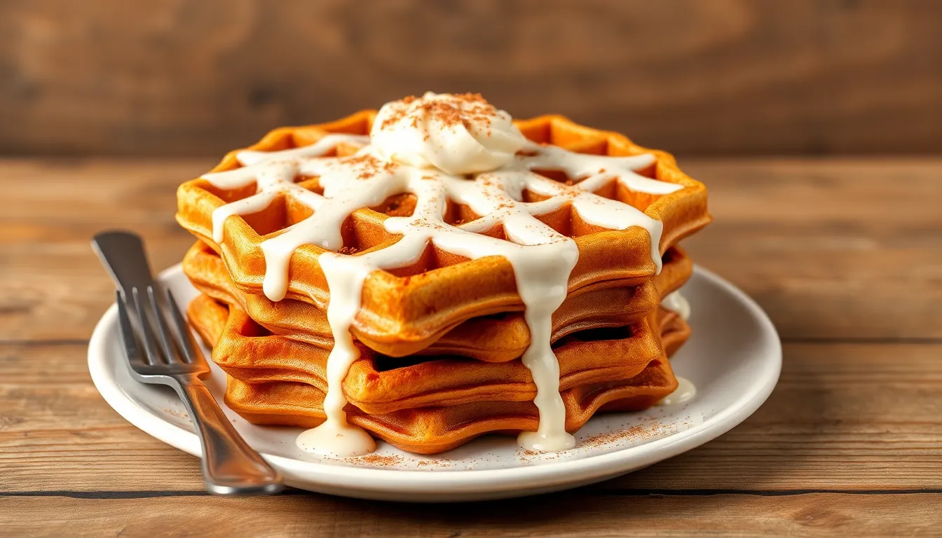Easy Cinnamon Roll Waffles Recipe (Ready in 15 Minutes!) 4 Easy Cinnamon Roll Waffles Recipe (Ready in 15 Minutes!) 3