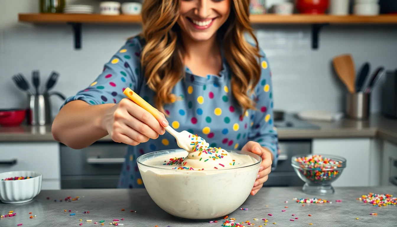 Easy Homemade Funfetti Frosting Recipe (Ready in 8 Minutes!) 4 Easy Homemade Funfetti Frosting Recipe (Ready in 8 Minutes!) 3