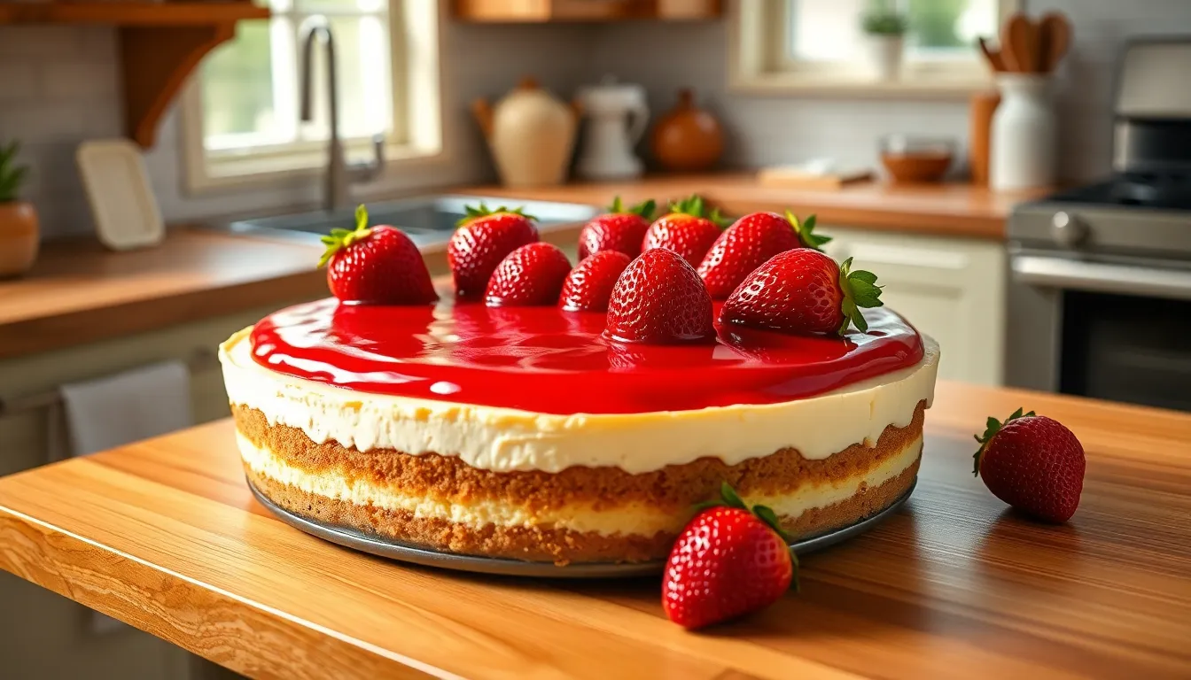 Easy No Bake Strawberry Cheesecake Recipe (Ready in 4 Hours!) 4 Easy No Bake Strawberry Cheesecake Recipe (Ready in 4 Hours!) 3