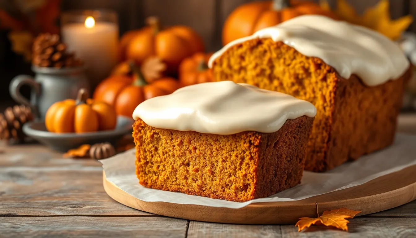 Easy Pumpkin Bread with Cream Cheese Frosting Recipe (Moist & Perfect!) 4 Easy Pumpkin Bread with Cream Cheese Frosting Recipe (Moist & Perfect!) 3