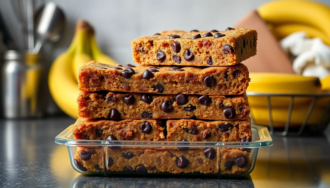 Easy Chocolate Chip Banana Bars Recipe (One Bowl, 30 Minutes!) 6 Easy Chocolate Chip Banana Bars Recipe (One Bowl, 30 Minutes!) 5