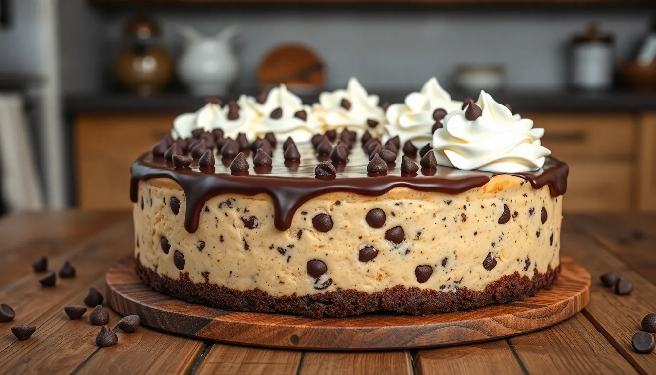 No-Bake Chocolate Chip Cookie Dough Cheesecake Recipe (Easy & Delicious!) 6 No-Bake Chocolate Chip Cookie Dough Cheesecake Recipe (Easy & Delicious!) 5