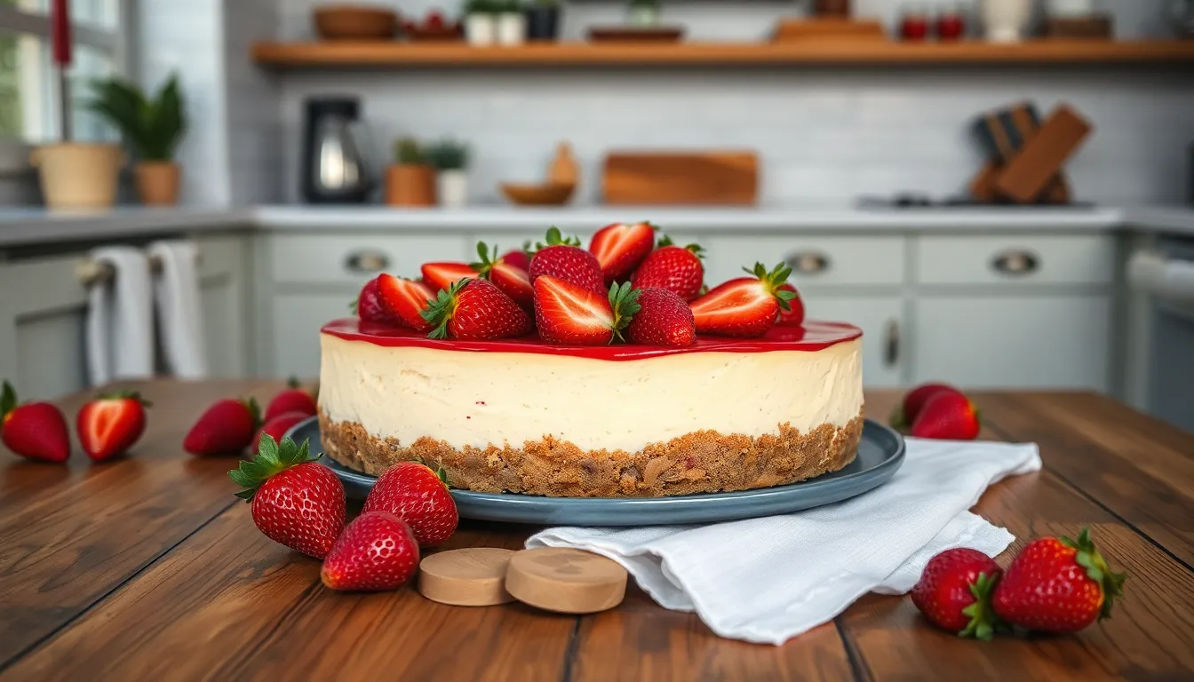Easy No Bake Strawberry Cheesecake Recipe (Ready in 4 Hours!) 6 Easy No Bake Strawberry Cheesecake Recipe (Ready in 4 Hours!) 5