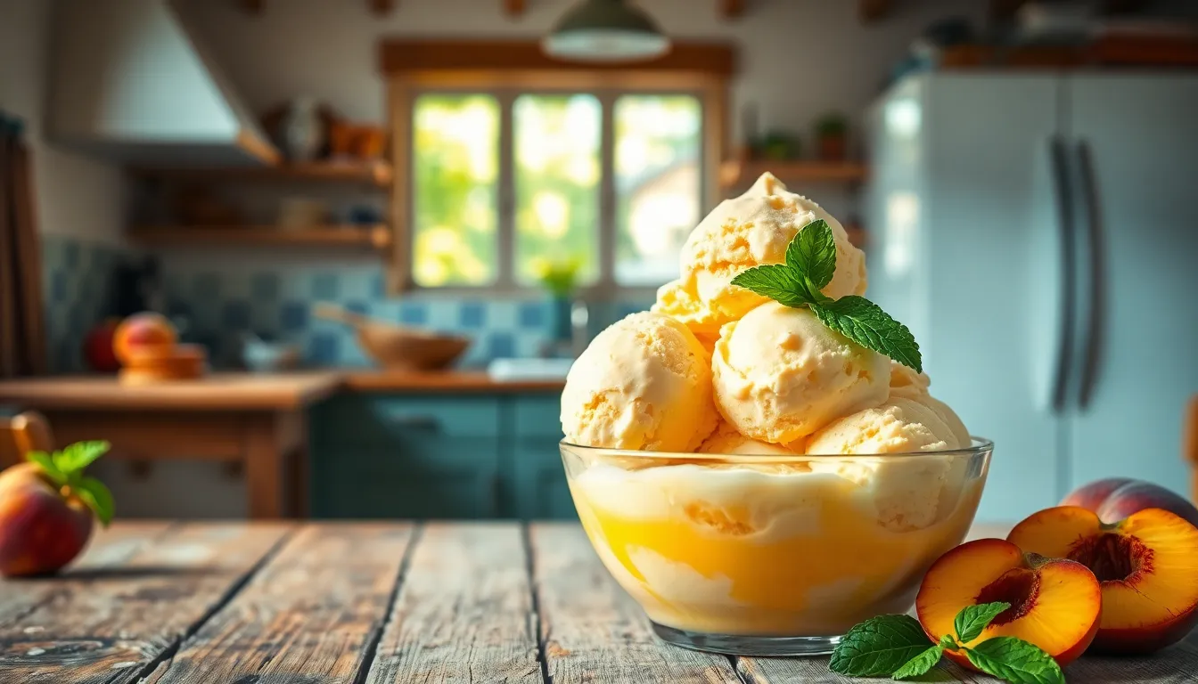 Easy No Churn Peach Ice Cream Recipe (Ready in 4 Hours!) 6 Easy No Churn Peach Ice Cream Recipe (Ready in 4 Hours!) 5