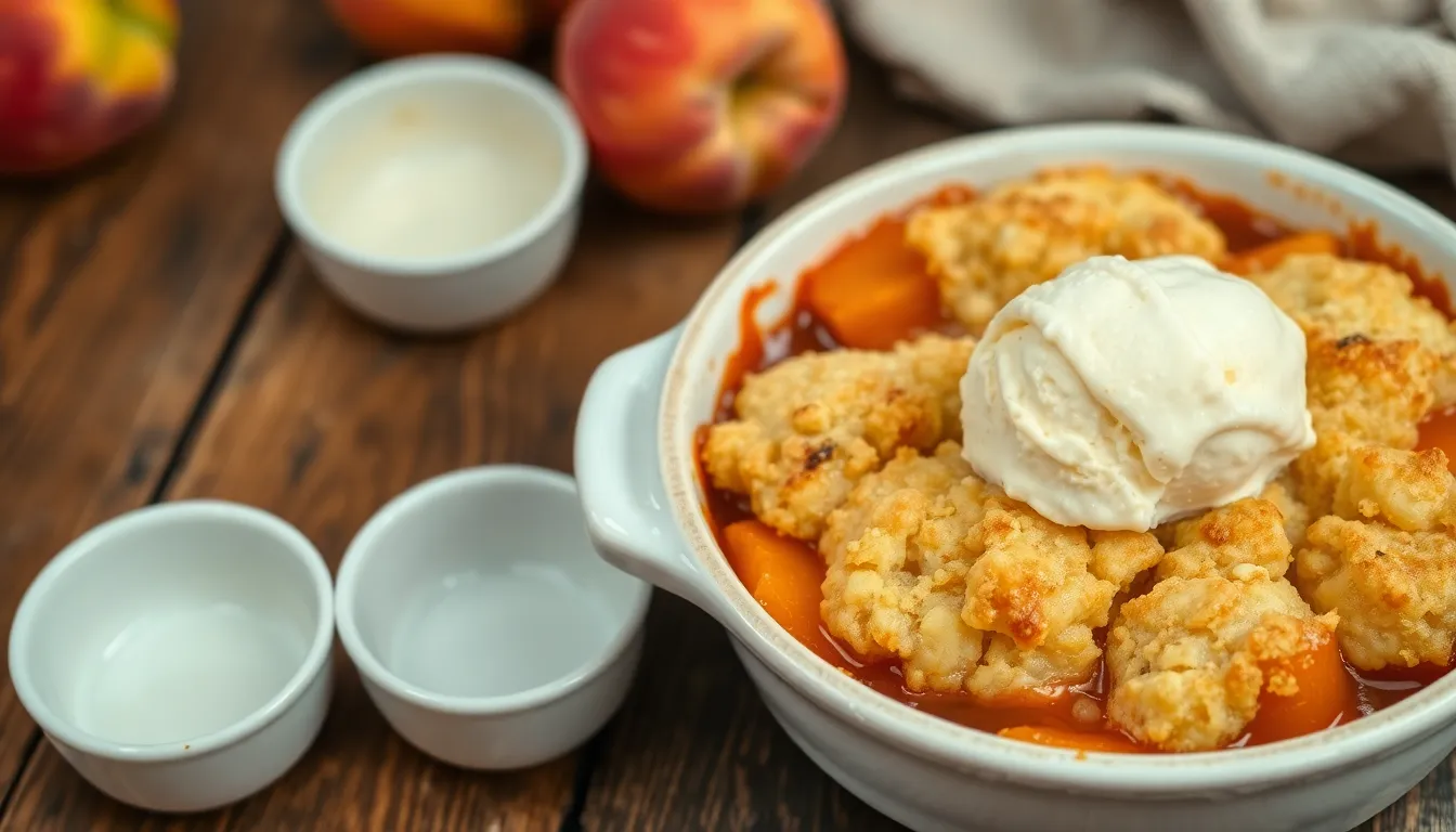 Easy Peach Cobbler with Cake Mix Recipe (Ready in Under 1 Hour!) 6 Easy Peach Cobbler with Cake Mix Recipe (Ready in Under 1 Hour!) 5