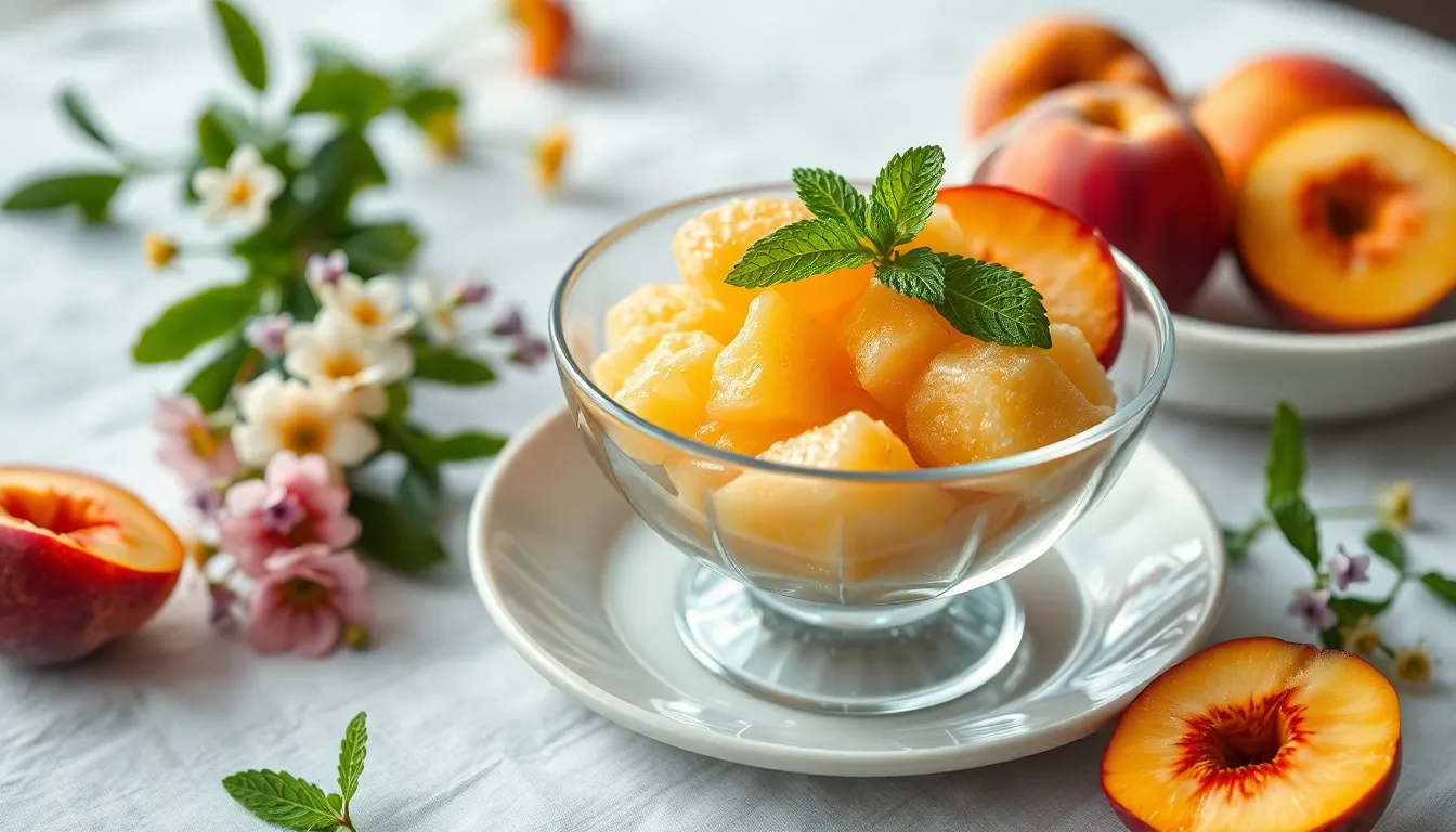 Easy 3-Ingredient Peach Sorbet Recipe (Ready in 30 Minutes!) 6 Easy 3-Ingredient Peach Sorbet Recipe (Ready in 30 Minutes!) 5