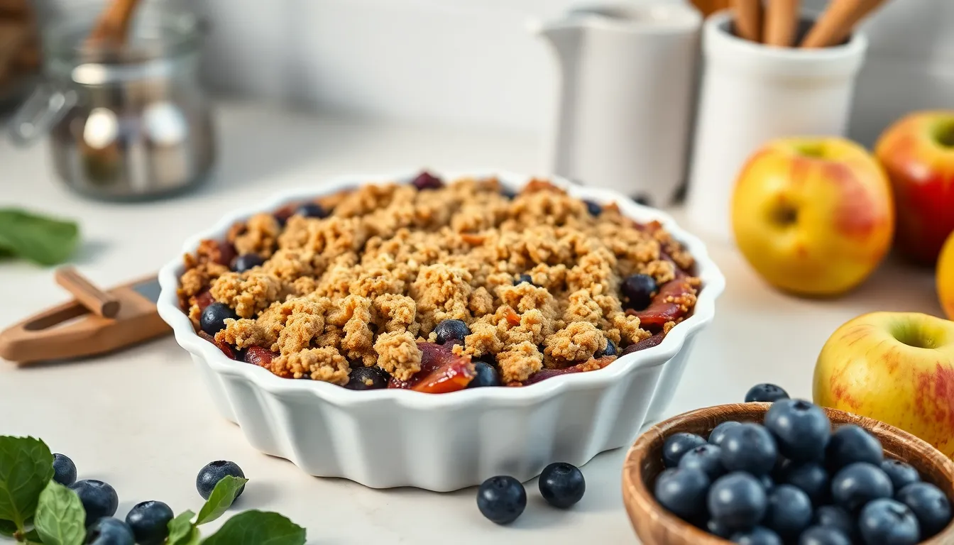 Easy Apple Blueberry Crisp Recipe - Perfect Fall Dessert in Under 1 Hour 8 Easy Apple Blueberry Crisp Recipe - Perfect Fall Dessert in Under 1 Hour 7