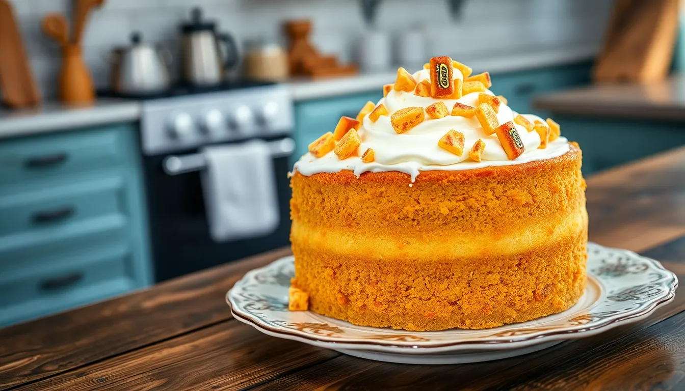 Easy Butterfinger Cake Recipe with Creamy Peanut Butter Frosting (So Good!) 8 Easy Butterfinger Cake Recipe with Creamy Peanut Butter Frosting (So Good!) 7