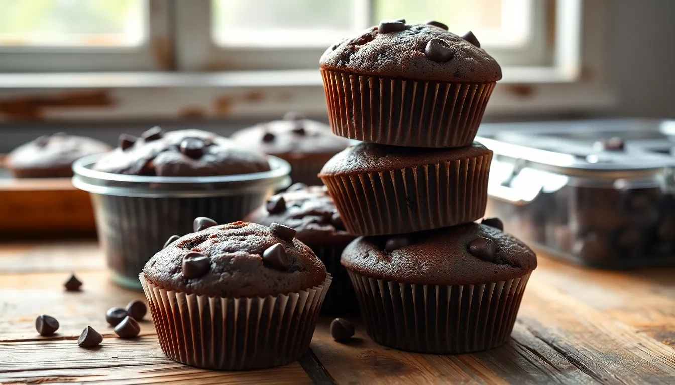 Easy Double Chocolate Chip Muffins Recipe - Bakery-Style & Ultra Moist 8 Easy Double Chocolate Chip Muffins Recipe - Bakery-Style & Ultra Moist 7