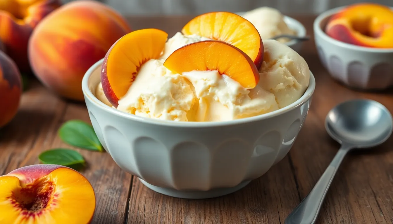 Easy No Churn Peach Ice Cream Recipe (Ready in 4 Hours!) 8 Easy No Churn Peach Ice Cream Recipe (Ready in 4 Hours!) 7