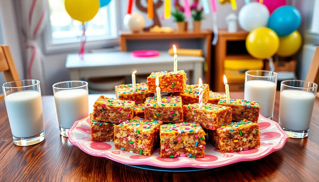 Easy Birthday Cake Blondies Recipe - Funfetti Bars with Vanilla Frosting 10 Easy Birthday Cake Blondies Recipe - Funfetti Bars with Vanilla Frosting 9