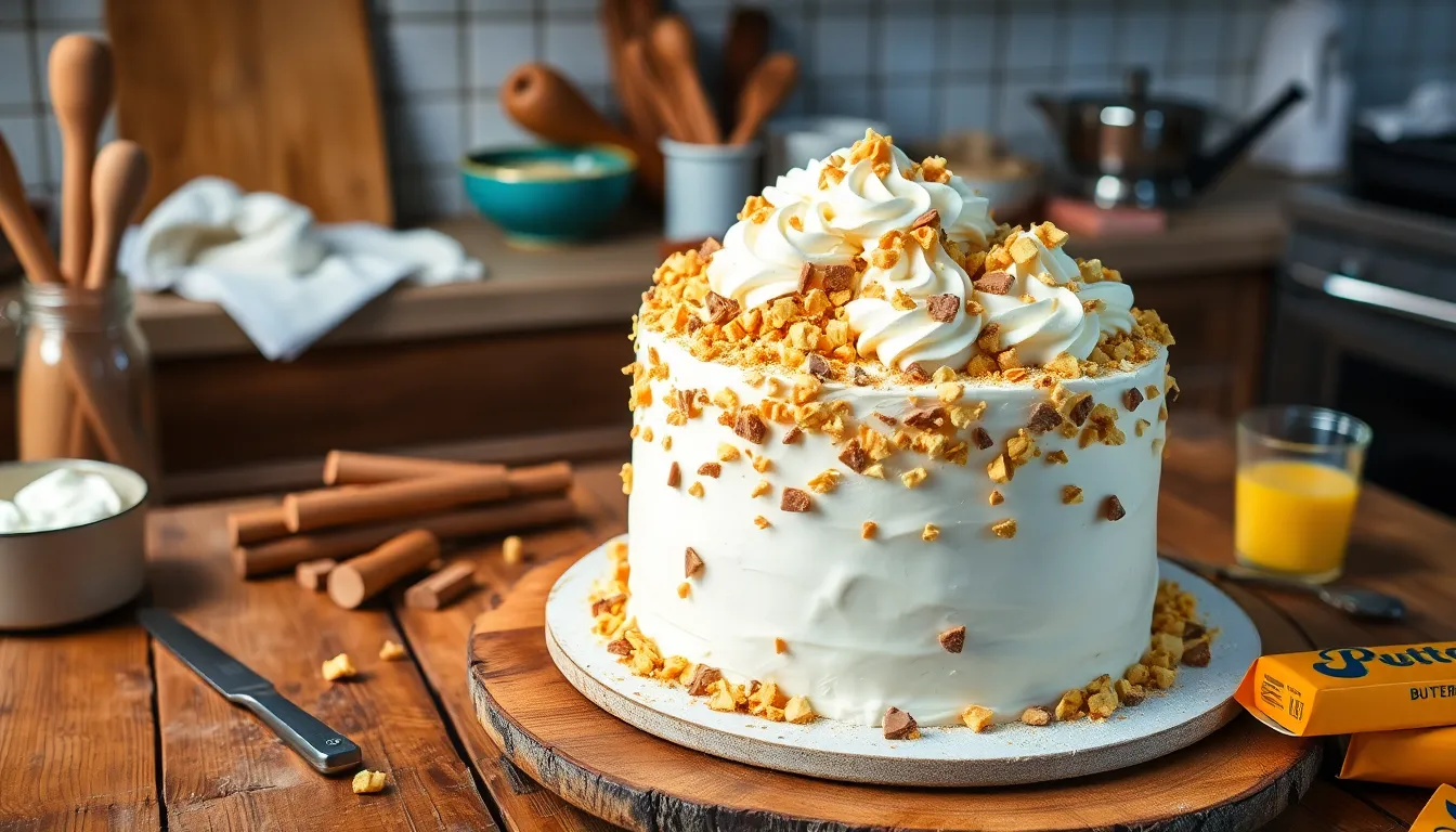 Easy Butterfinger Cake Recipe with Creamy Peanut Butter Frosting (So Good!) 10 Easy Butterfinger Cake Recipe with Creamy Peanut Butter Frosting (So Good!) 9