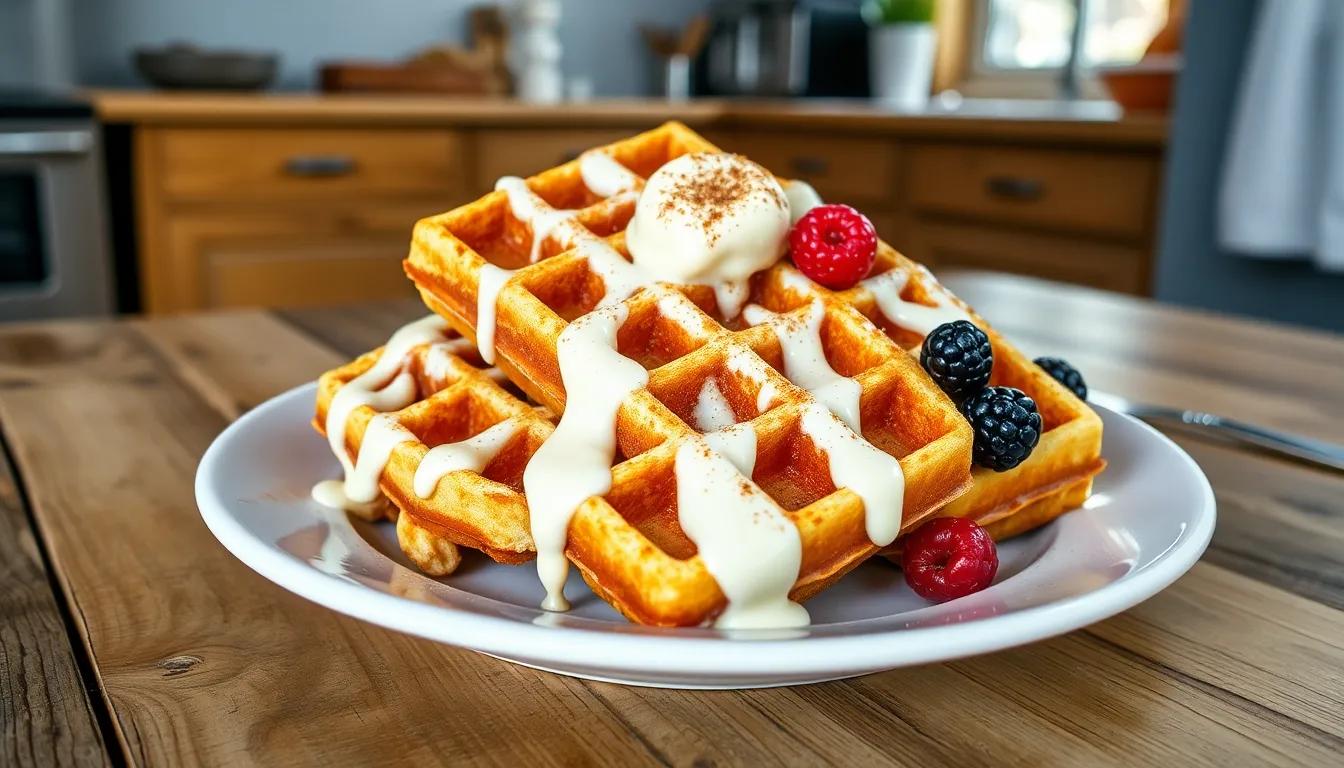 Easy Cinnamon Roll Waffles Recipe (Ready in 15 Minutes!) 10 Easy Cinnamon Roll Waffles Recipe (Ready in 15 Minutes!) 9