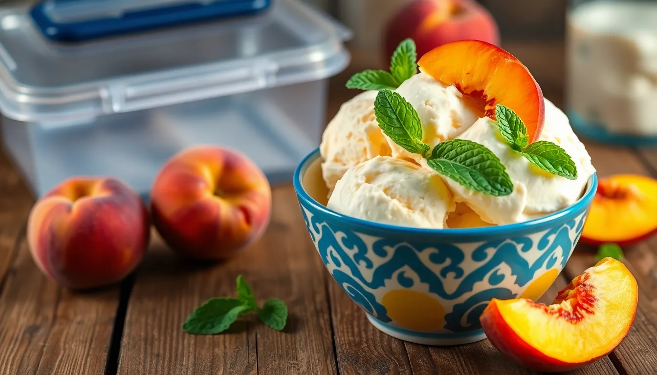 Easy No Churn Peach Ice Cream Recipe (Ready in 4 Hours!) 10 Easy No Churn Peach Ice Cream Recipe (Ready in 4 Hours!) 9