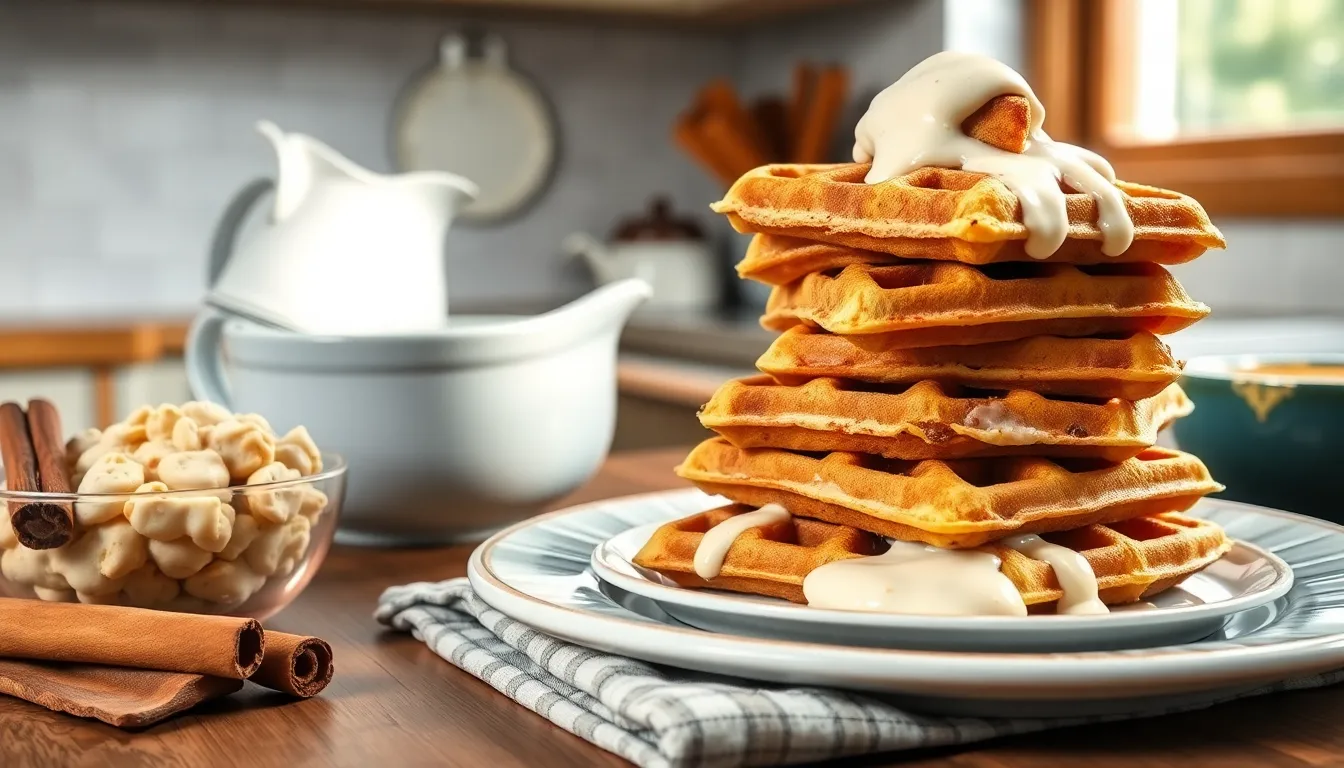 Easy Cinnamon Roll Waffles Recipe (Ready in 15 Minutes!) 12 Easy Cinnamon Roll Waffles Recipe (Ready in 15 Minutes!) 11