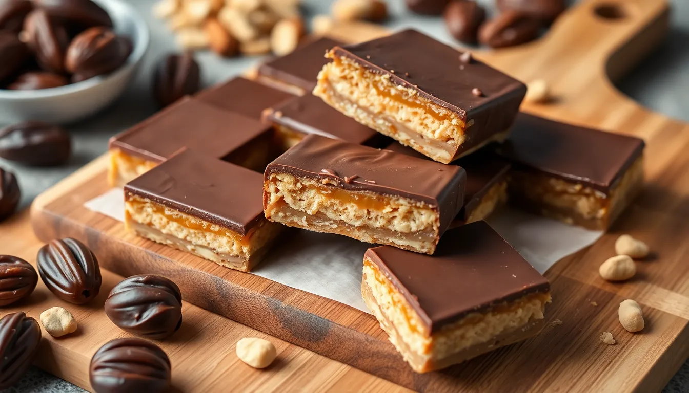 Healthy Date Snickers Recipe: 3-Layer No-Bake Bars Ready in 20 Minutes 12 Healthy Date Snickers Recipe: 3-Layer No-Bake Bars Ready in 20 Minutes 11