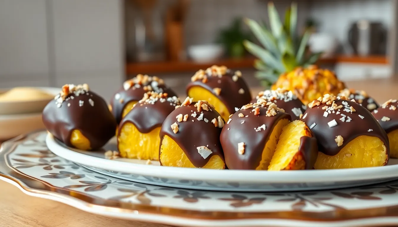 Easy Chocolate Covered Pineapple Recipe: Perfect Tropical Treat in 30 Minutes 14 Easy Chocolate Covered Pineapple Recipe: Perfect Tropical Treat in 30 Minutes 13