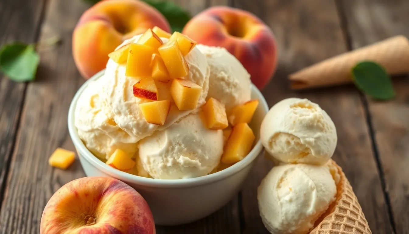 Easy No Churn Peach Ice Cream Recipe (Ready in 4 Hours!) 14 Easy No Churn Peach Ice Cream Recipe (Ready in 4 Hours!) 13