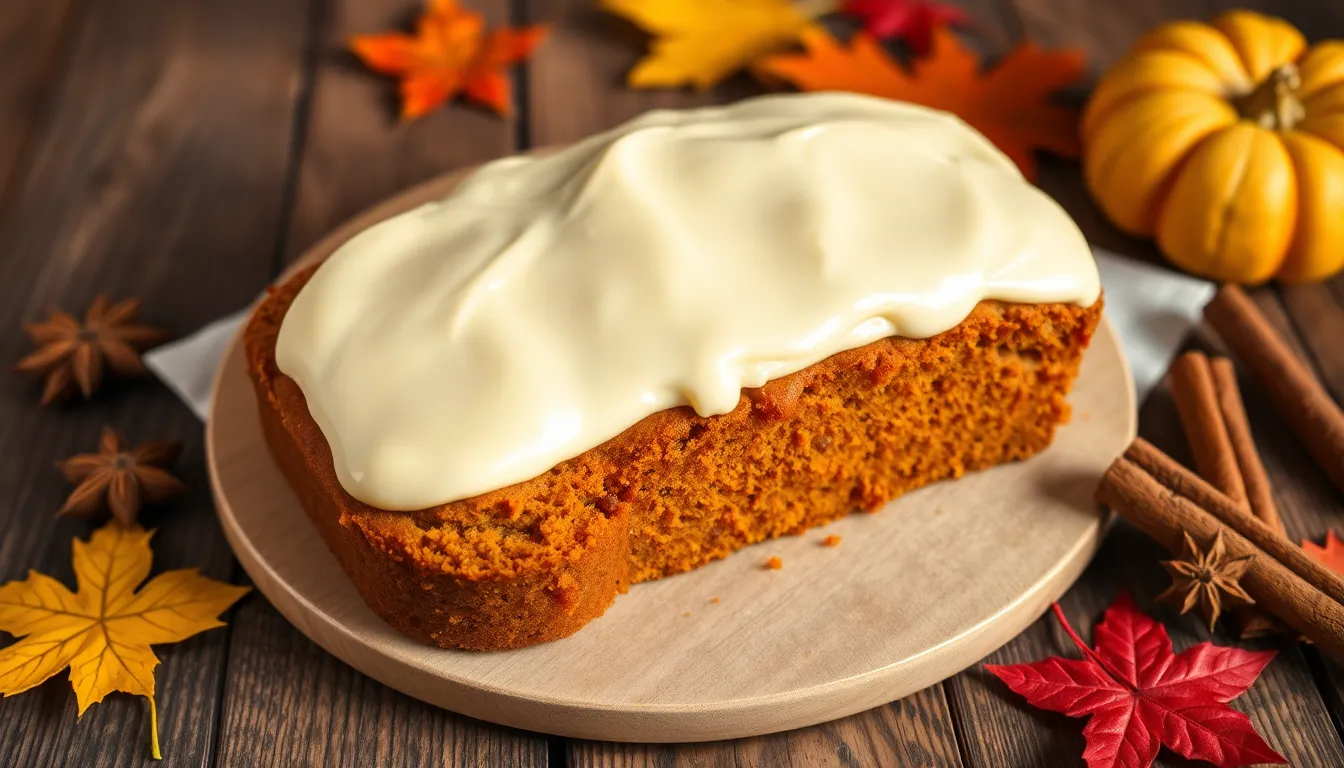 Easy Pumpkin Bread with Cream Cheese Frosting Recipe (Moist & Perfect!) 14 Easy Pumpkin Bread with Cream Cheese Frosting Recipe (Moist & Perfect!) 13