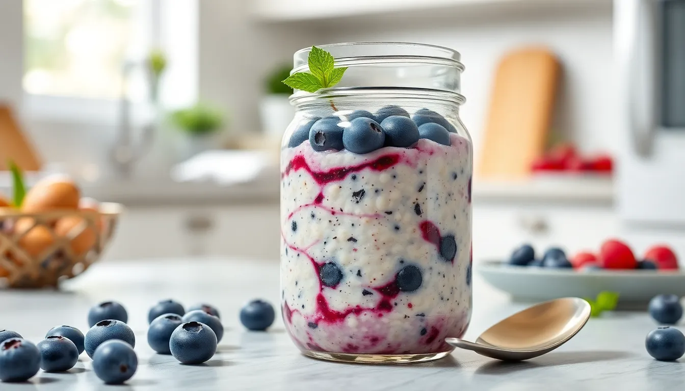 Easy Blueberry Overnight Oats Recipe: Healthy 5-Minute Breakfast Prep 2 Easy Blueberry Overnight Oats Recipe: Healthy 5-Minute Breakfast Prep 1
