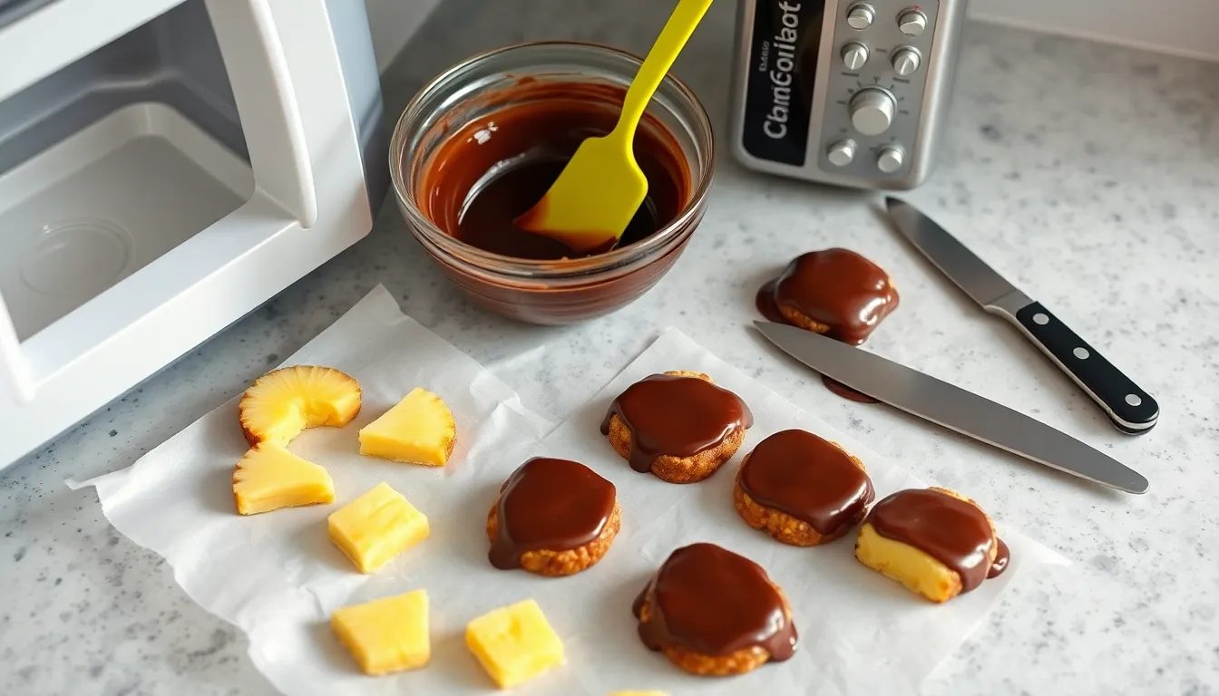 Easy Chocolate Covered Pineapple Recipe: Perfect Tropical Treat in 30 Minutes 2 Easy Chocolate Covered Pineapple Recipe: Perfect Tropical Treat in 30 Minutes 1