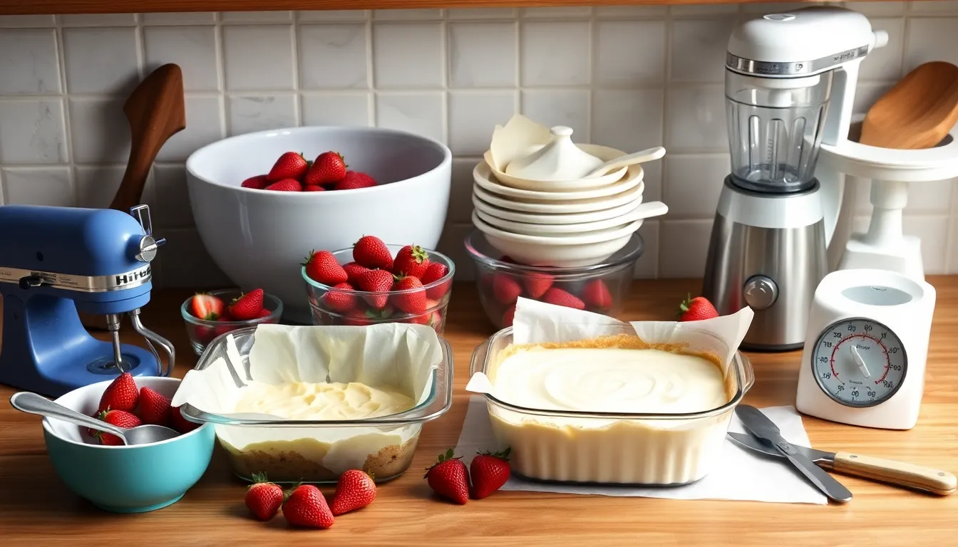 Easy No Bake Strawberry Cheesecake Recipe (Ready in 4 Hours!) 2 Easy No Bake Strawberry Cheesecake Recipe (Ready in 4 Hours!) 1