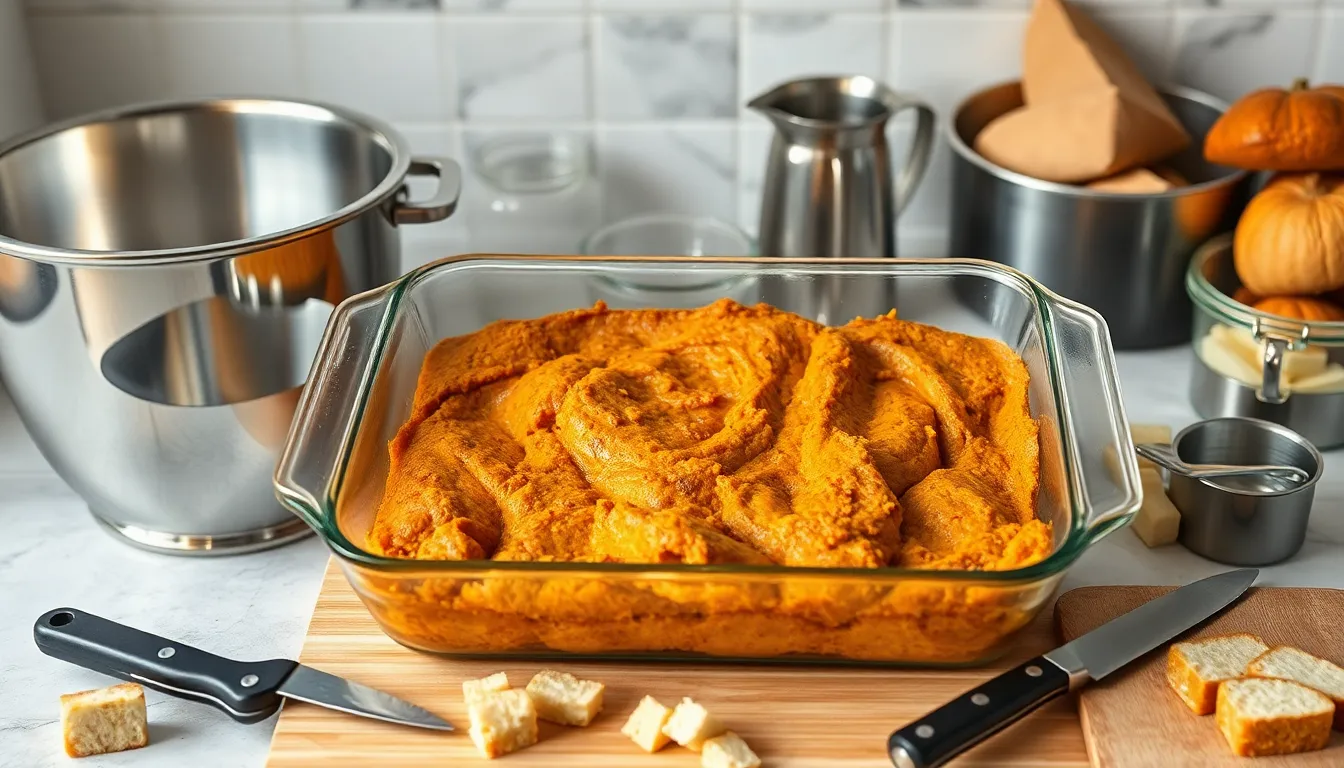 Easy Pumpkin Bread Pudding Recipe: Cozy Fall Dessert in One Bowl 2 Easy Pumpkin Bread Pudding Recipe: Cozy Fall Dessert in One Bowl 1