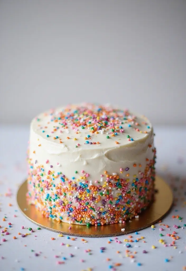 30 Cute First Birthday Cake Ideas for Girls That Steal the Show - 17. Colorful Confetti Cake