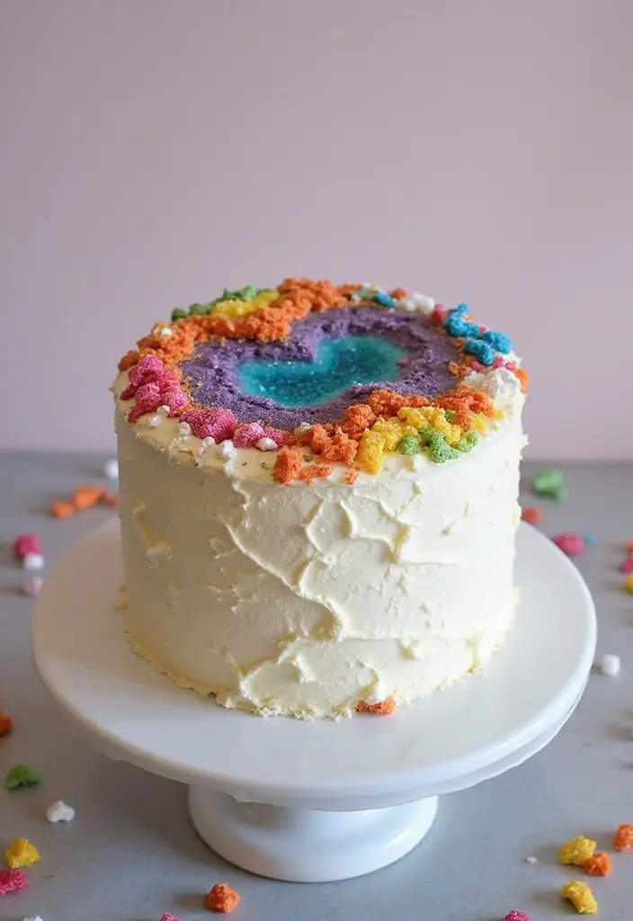30 Cute First Birthday Cake Ideas for Girls That Steal the Show - 19. Unique Geode Cake