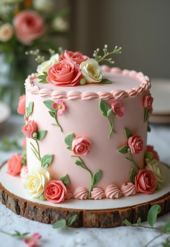 30 Cute First Birthday Cake Ideas for Girls That Steal the Show - 2. Sweet Floral Delight