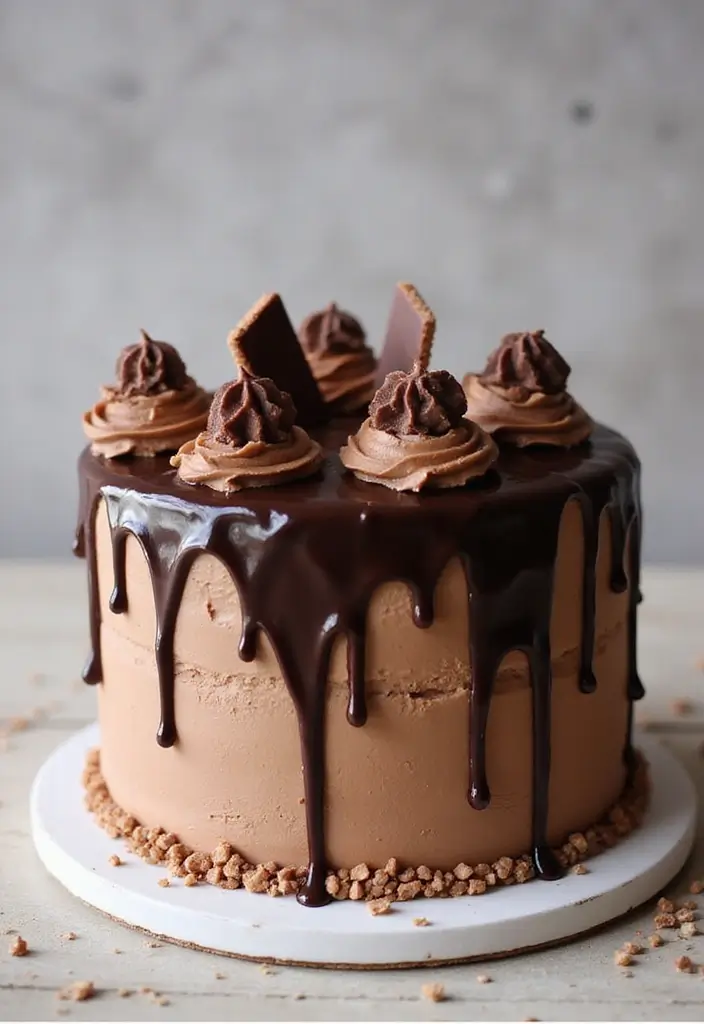 30 Cute First Birthday Cake Ideas for Girls That Steal the Show - 24. Simple Chocolate Drip Cake