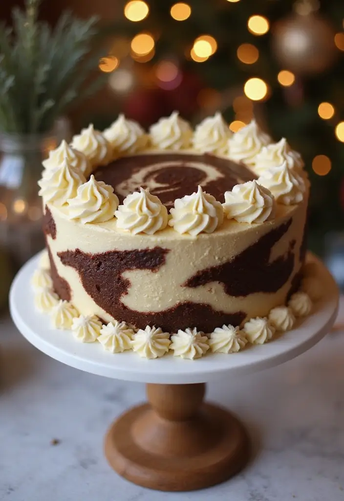 30 Cute First Birthday Cake Ideas for Girls That Steal the Show - 27. Unique Marble Cake