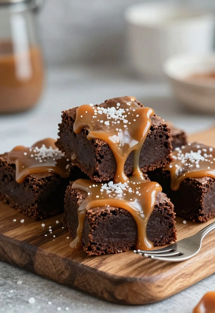 10 Caramel Dessert Recipes for Sweet Gooey Crowd Pleasers - 1. Salted Caramel Brownies