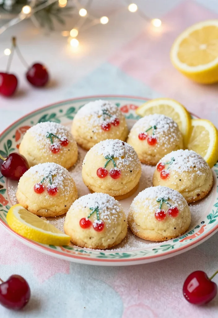 10 Cherry Snowball Cookie Recipes for Holiday Treats - 5. Lemon Cherry Snowball Cookies 1