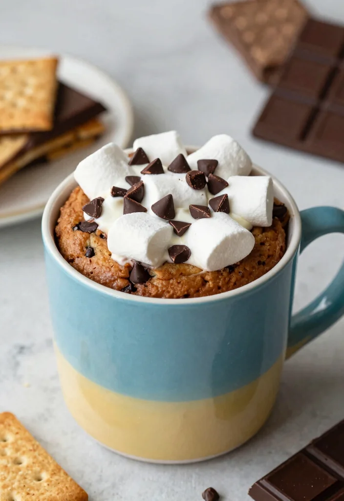 10 Chocolate Chip Cookie Mug Cake Recipes for a Single Serve Delight - 10. S'mores Chocolate Chip Mug Cake 1