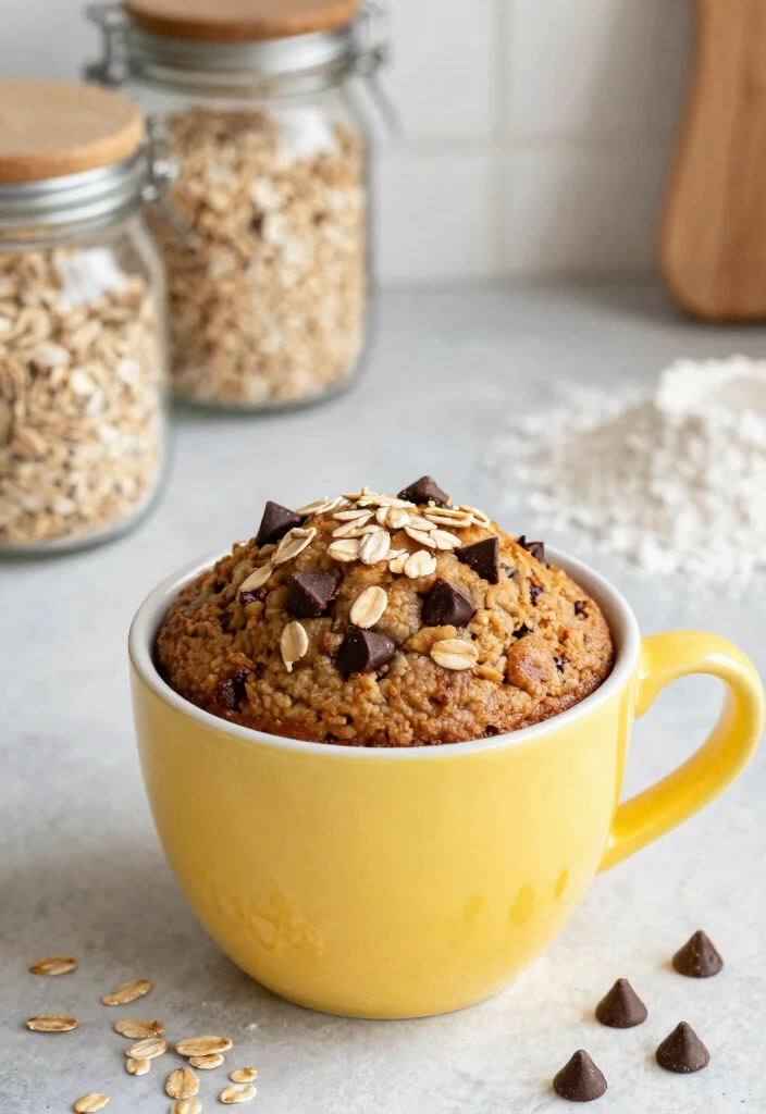 10 Chocolate Chip Cookie Mug Cake Recipes for a Single Serve Delight - 2. Oatmeal Chocolate Chip Mug Cake 1