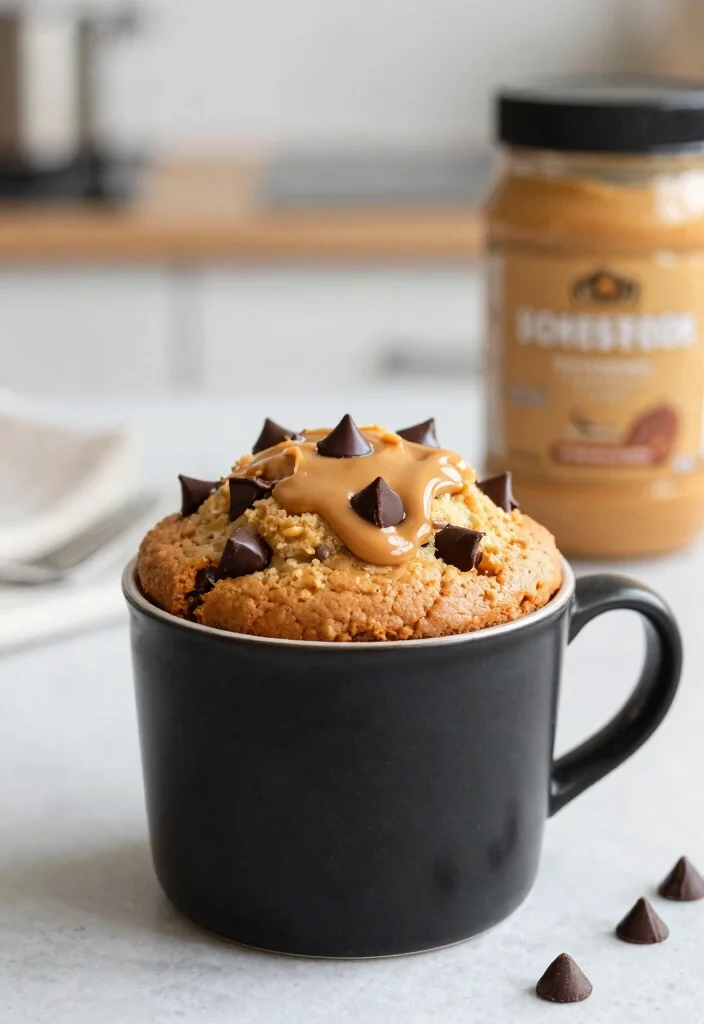 10 Chocolate Chip Cookie Mug Cake Recipes for a Single Serve Delight - 3. Peanut Butter Chocolate Chip Mug Cake 1