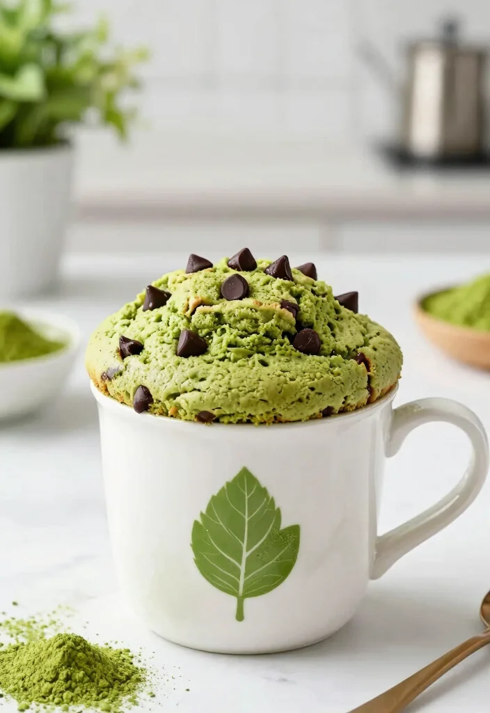 10 Chocolate Chip Cookie Mug Cake Recipes for a Single Serve Delight - 7. Matcha Chocolate Chip Mug Cake 1