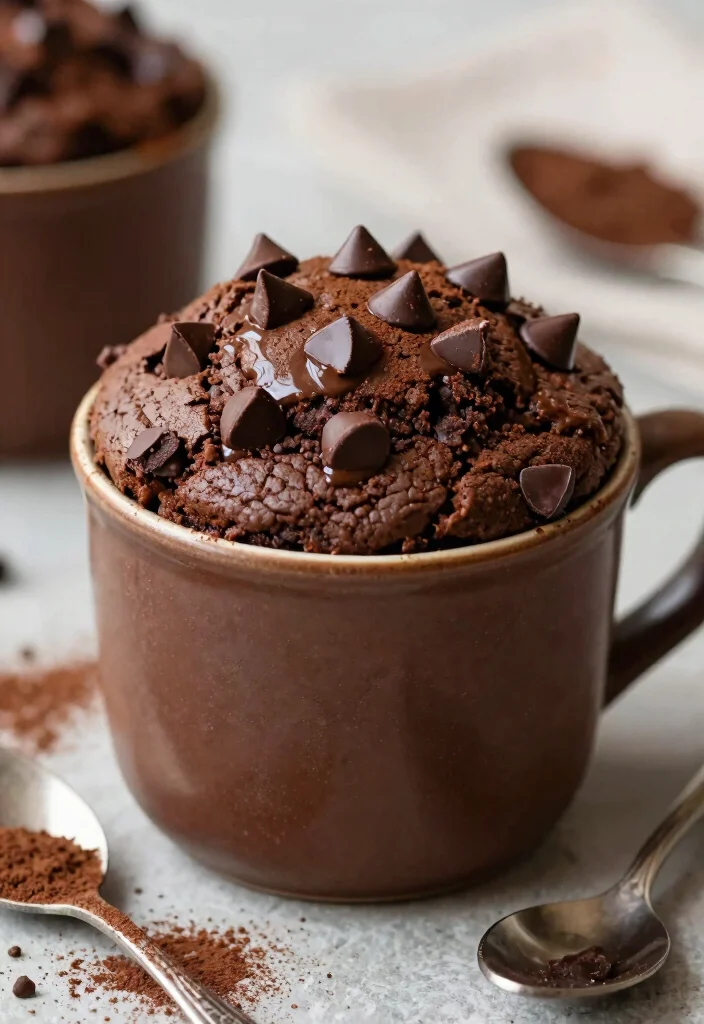 10 Chocolate Chip Cookie Mug Cake Recipes for a Single Serve Delight - 9. Double Chocolate Chip Mug Cake 1
