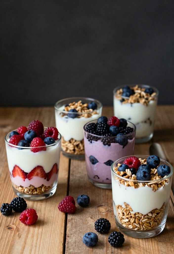 10 Cold Dessert Recipes for Refreshing No Bake Enjoyment - 2. Berry Swirl Yogurt Parfaits