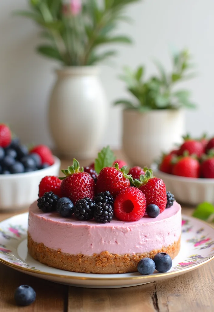 10 Cold Dessert Recipes for Refreshing No Bake Enjoyment - 5. No-Bake Berry Cheesecake