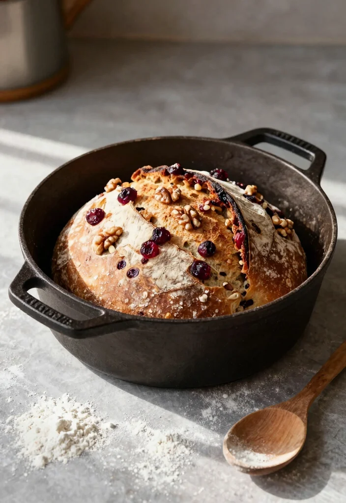 10 Delicious Costco-Style Cranberry Walnut Bread Recipes You Can Make at Home - 9. No-Knead Cranberry Walnut Bread 1