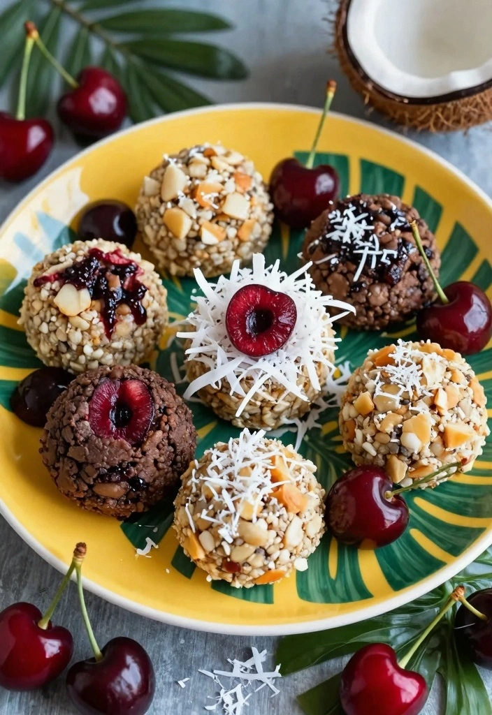 10 Dried Cherry Baking Recipes for Tart Juicy Bakery Treats - 9. Cherry and Coconut Energy Bites
