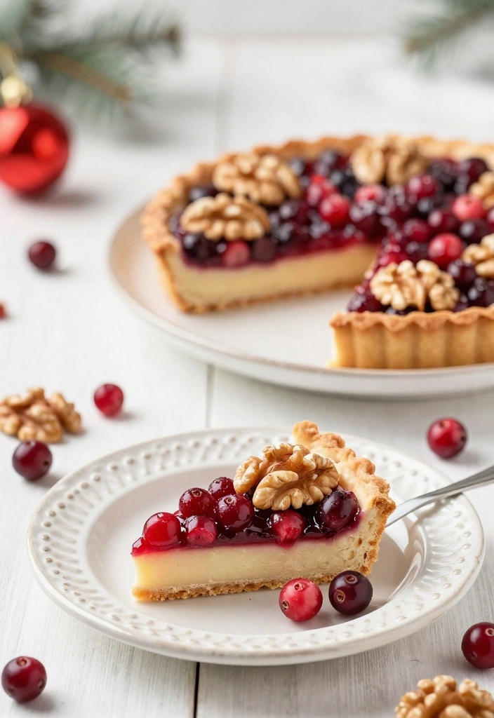 10 Dried Cranberry Baking Recipes for Festive Fruity Goodness - 6. Cranberry Walnut Tart